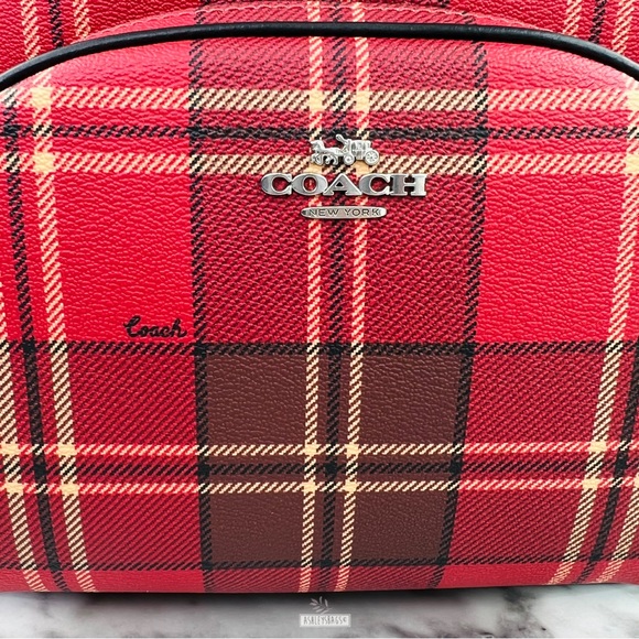 Coach Court Backpack With Tartan Plaid Print - Picture 2 of 16